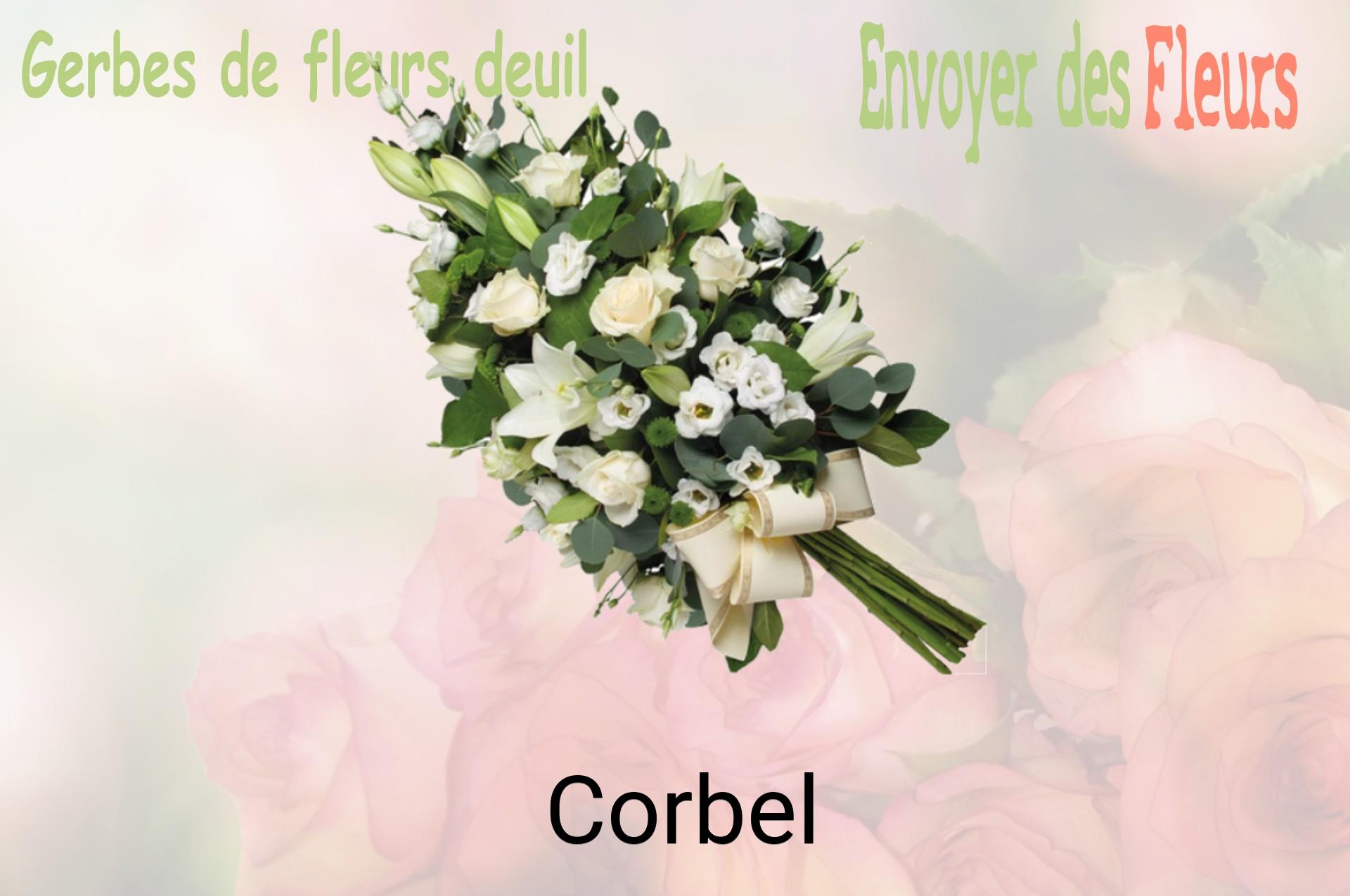 Gerbe de fleurs de deuil livrée à Corbel